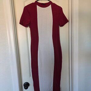 Cranberry and cream dress